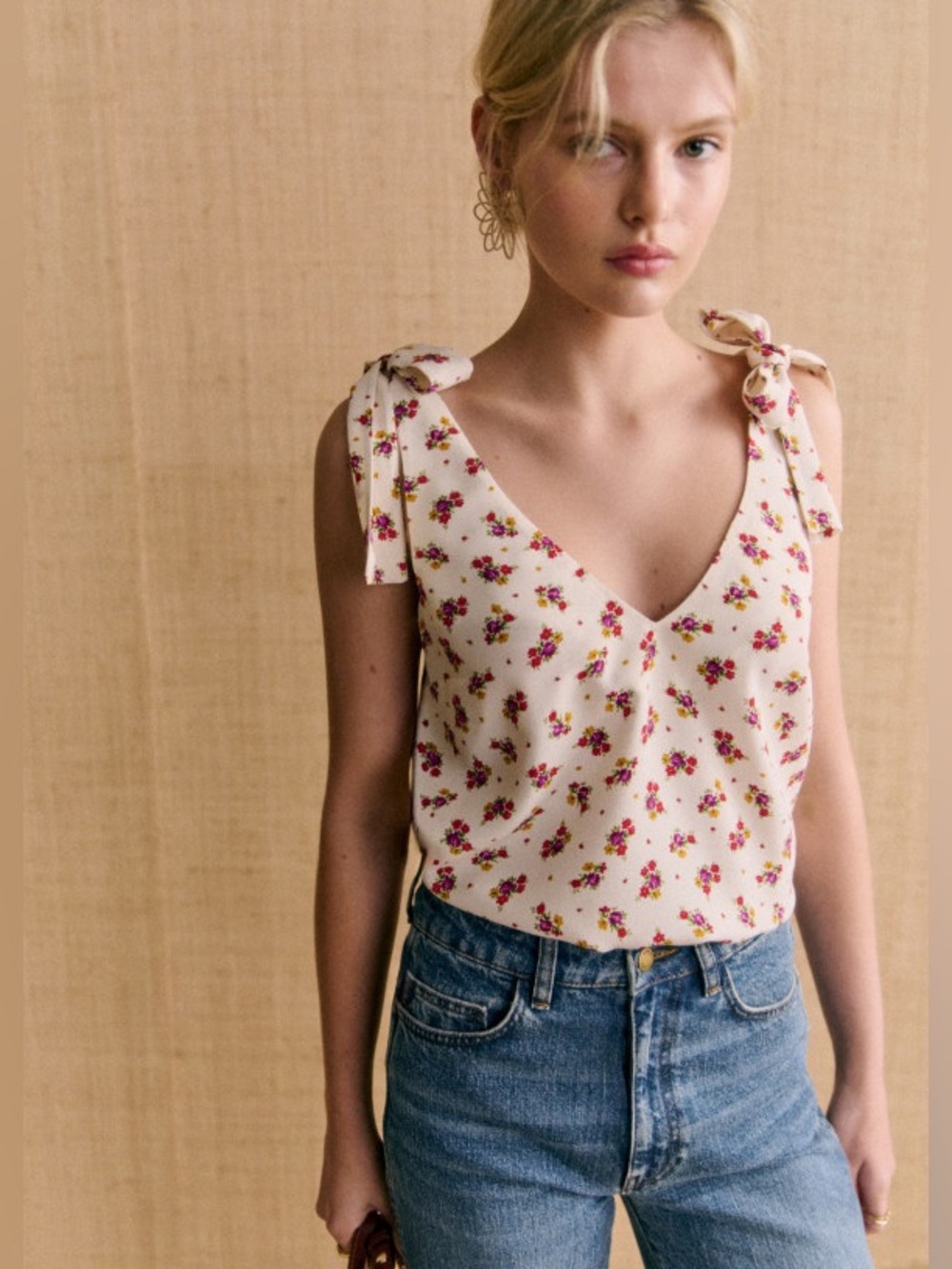 Sezane Lara Blouse In Mindy Print Size 10